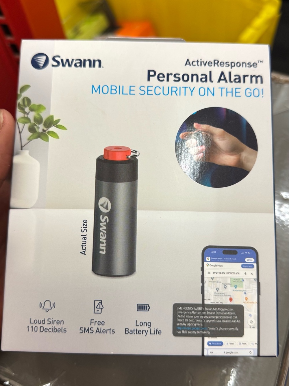 ActiveResponse Personal Alarm - Gray with Red Cap